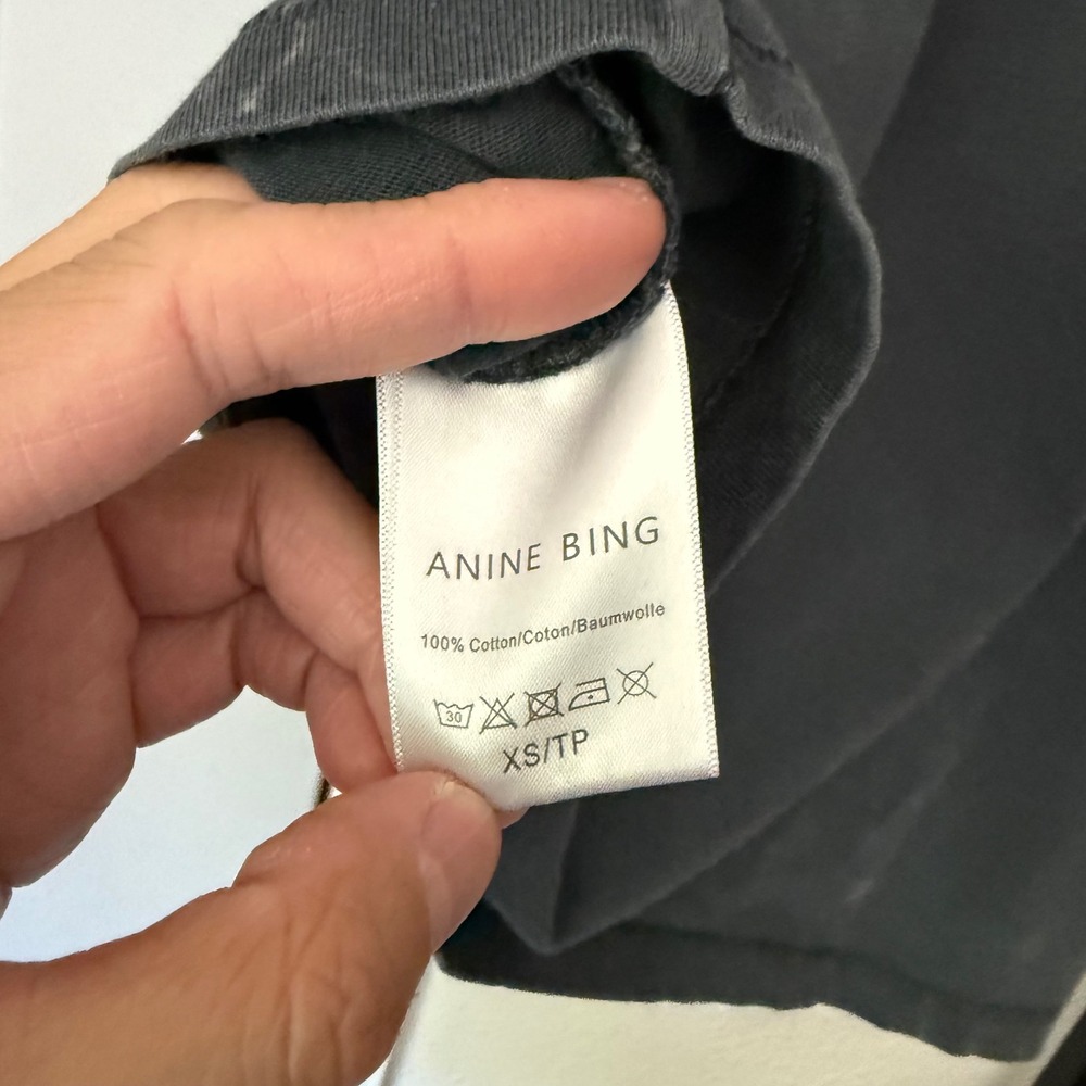 NWOT ANINE BING grey stardust galaxy space graphic cropped boxy crew neck tee - Picture 6 of 6